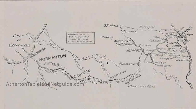 map of North Queensland railways in 1906
