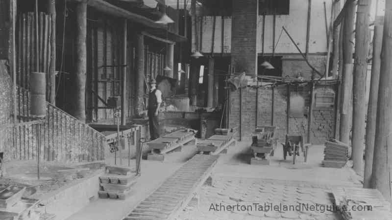 ingot moulds inside the Irvinebank tin smelter
