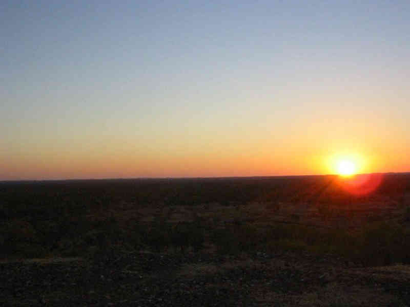 An outback sunset at Flat Creek Station Georgetown